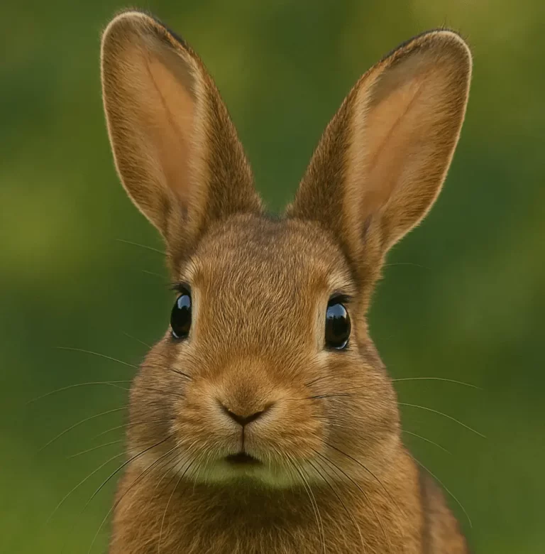 mi conejo curioso, bonito y de color café en un bosque