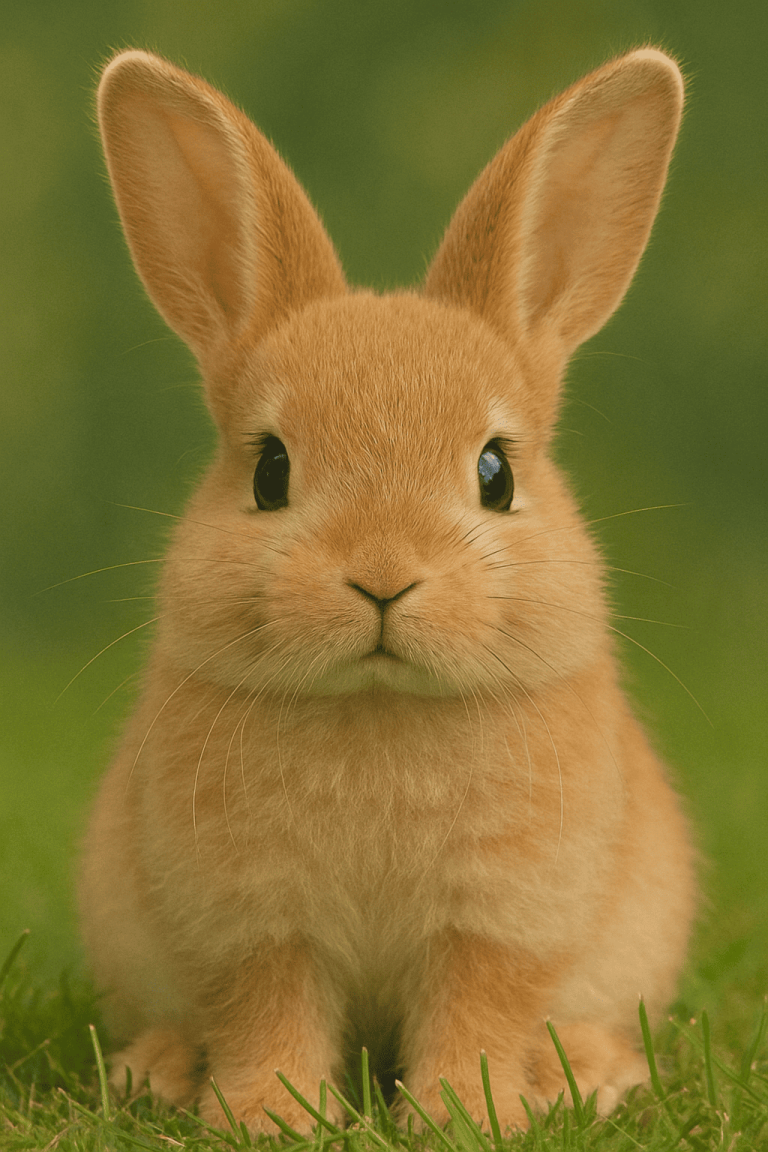 mi conejo tierno, bonito y de color café en un bosque